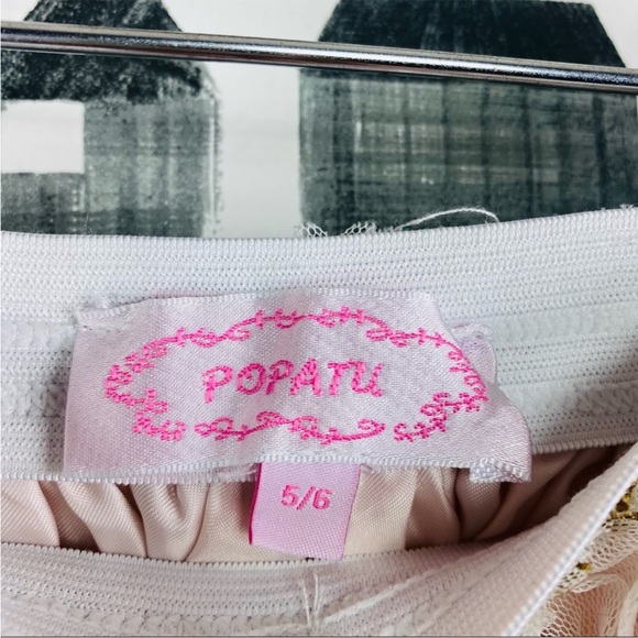 Popatu Light Pink Tulle Gold Star Skirt - Picture 4 of 5
